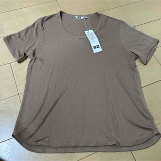 ユニクロ(UNIQLO)の新品タグ付き　UNIQLO  リブラウンドネックT  XXL(Tシャツ(半袖/袖なし))