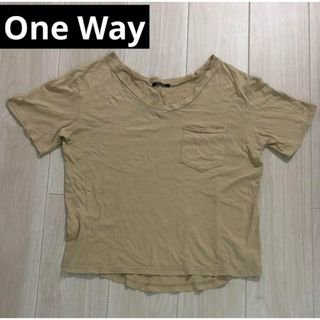 one*way - ワンウェイ　oneway  M トップス　半袖　vネック  ベージュ　インナー