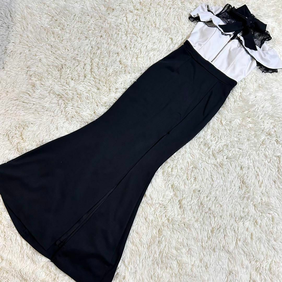 dazzy store(デイジーストア)のMOARADY ドレス マーメイドスカート フリル リボン レース ホワイト S レディースのフォーマル/ドレス(ナイトドレス)の商品写真