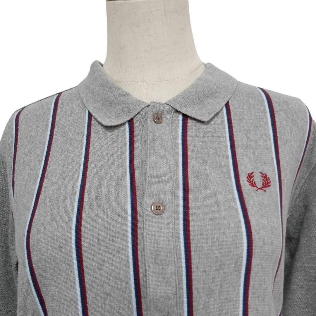 FRED PERRY(フレッドペリー)の美品 FRED PERRY フレッドペリー カーディガン グレー大き目 ゆったり メンズのトップス(カーディガン)の商品写真