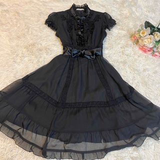 axes femme - 【美品】アクシーズファム　axes femme ワンピース　レース　フリル袖　M