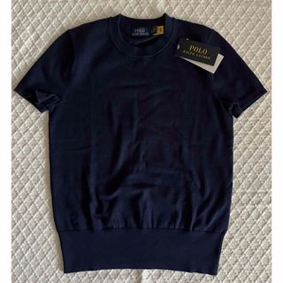 ポロラルフローレン(POLO RALPH LAUREN)の新品タグ付き　コットン半袖セーター　ネイビー　XS(ニット/セーター)