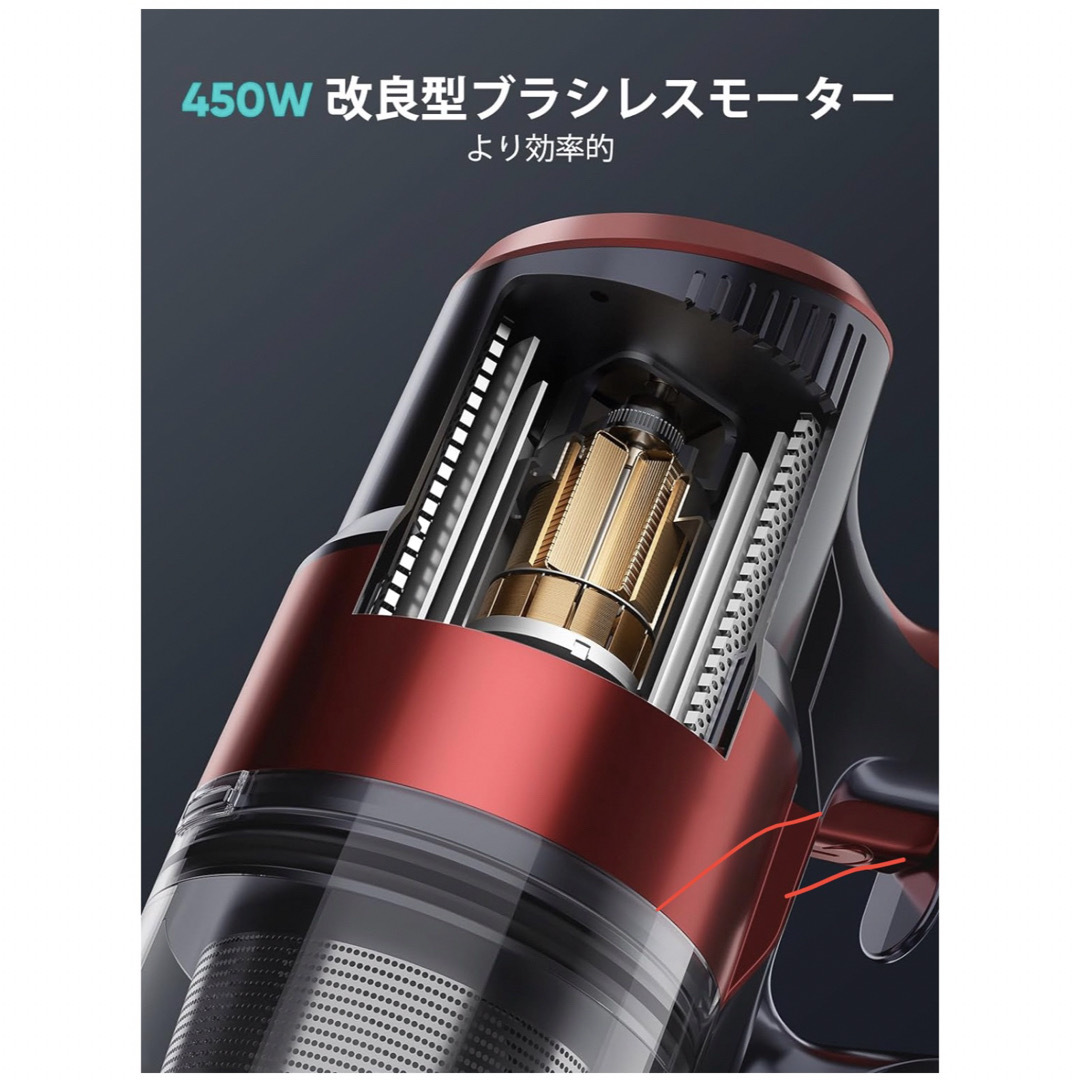 コードレス掃除機 38000pa強力吸引 55分長時間運転 450Ｗ ② スマホ/家電/カメラの生活家電(掃除機)の商品写真