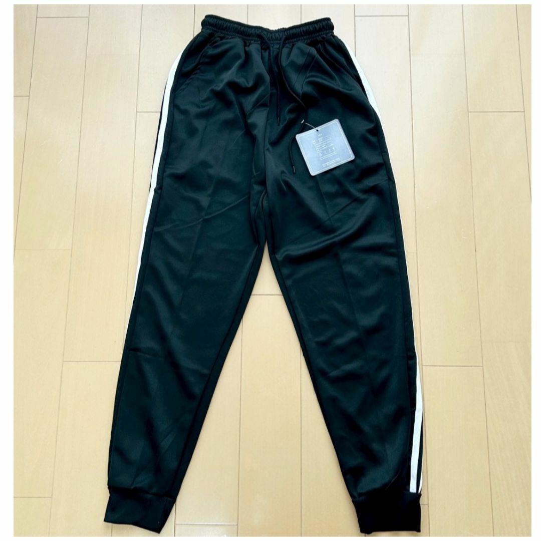 ジョガーパンツ　ユニセックス　スウェット　サイドライン　黒　L メンズのパンツ(その他)の商品写真