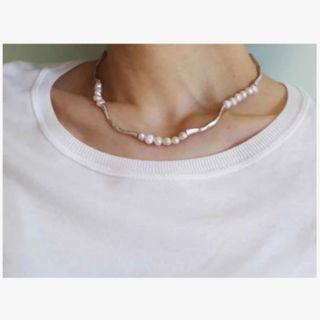 Akari H jewelry pearl NC シルバー　新品未使用(ネックレス)