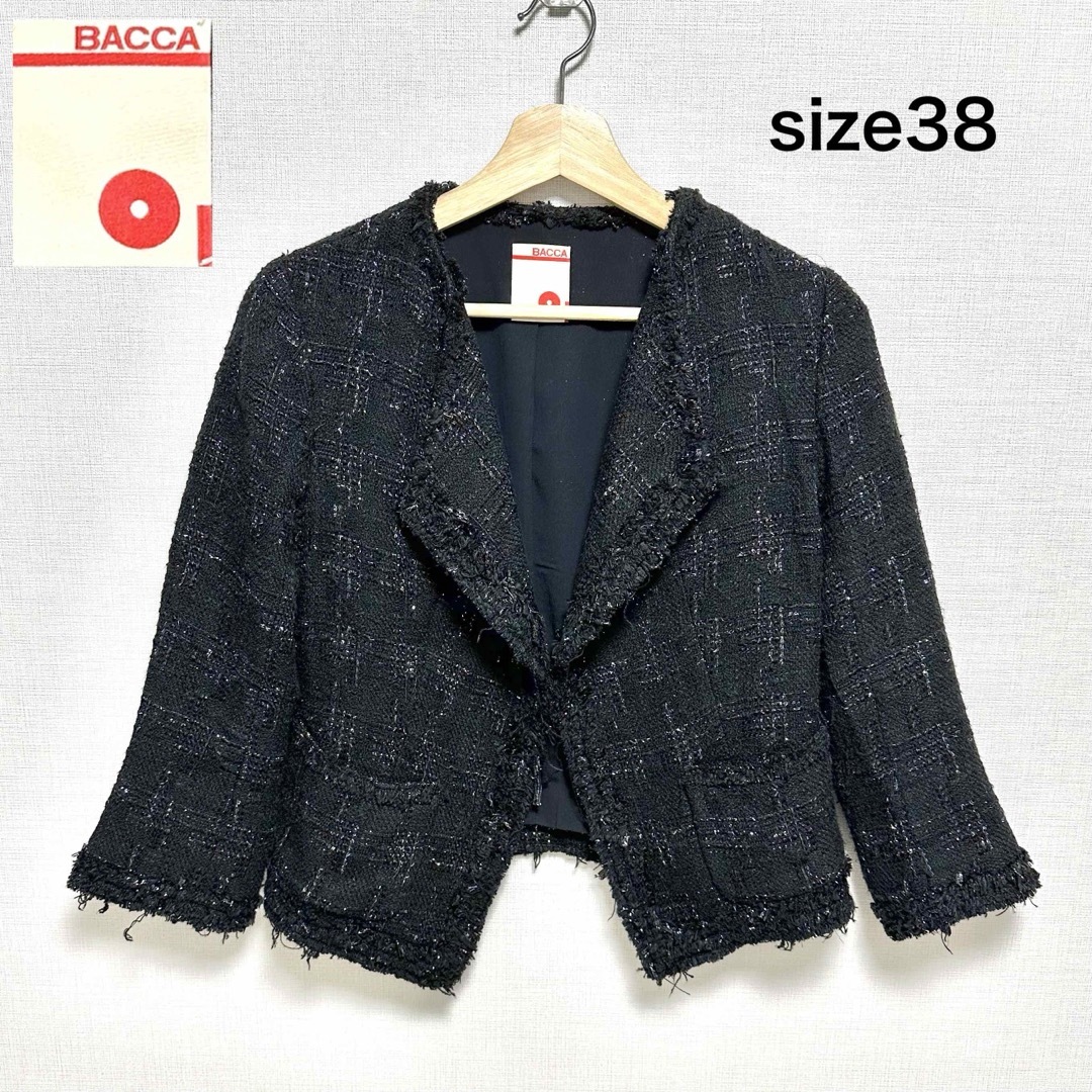 BACCA(バッカ)のBACCA ラメ ツイード ジャケット 38 レディースのジャケット/アウター(ノーカラージャケット)の商品写真