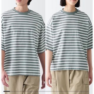 ムジルシリョウヒン(MUJI (無印良品))の未使用タグ付き MUJI Labo 天竺編みクルーネックＴシャツ Ｓ～Ｍ(Tシャツ/カットソー(半袖/袖なし))