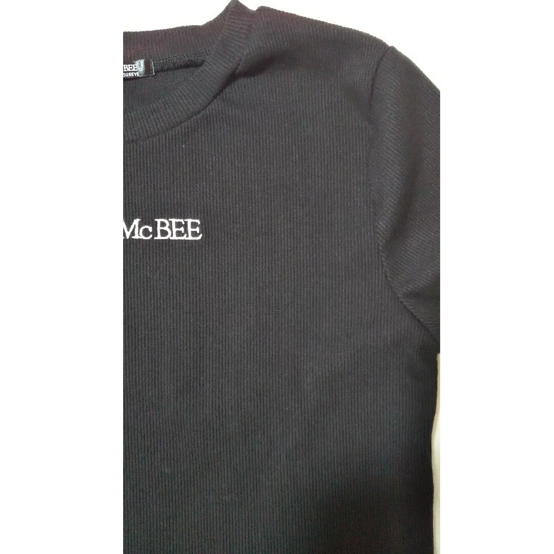 CECIL McBEE(セシルマクビー)のCECIL McBEE  リブ カットソー トップス  黒  M  未使用 レディースのトップス(カットソー(半袖/袖なし))の商品写真