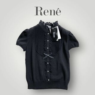René - [タグ付未使用 上質 ] Rene コットンニット 半袖 レース 58800円