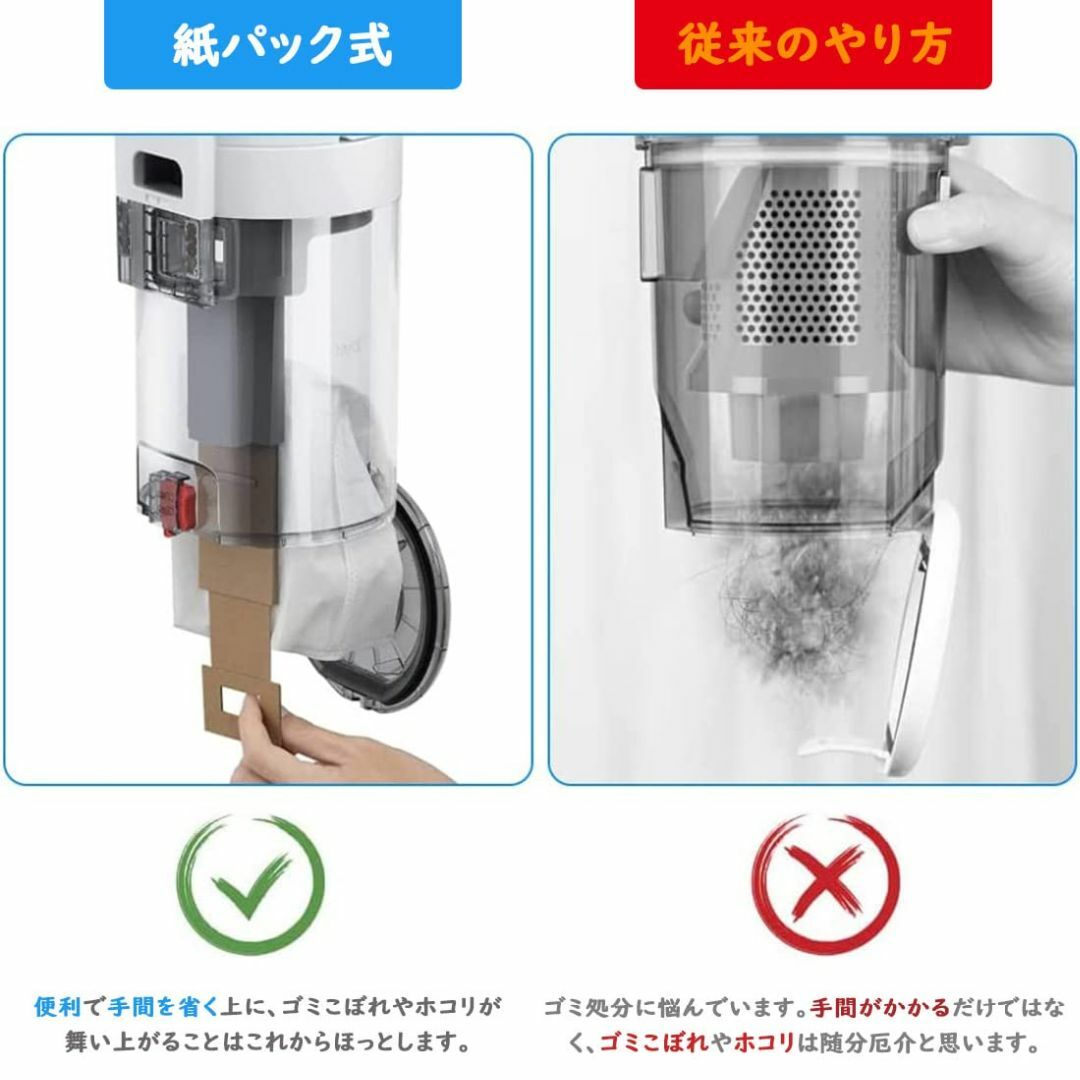 【色:ホワイト_サイズ:4点】ロボット掃除機 紙パック S7+/T7S+/ S7 スマホ/家電/カメラの生活家電(その他)の商品写真