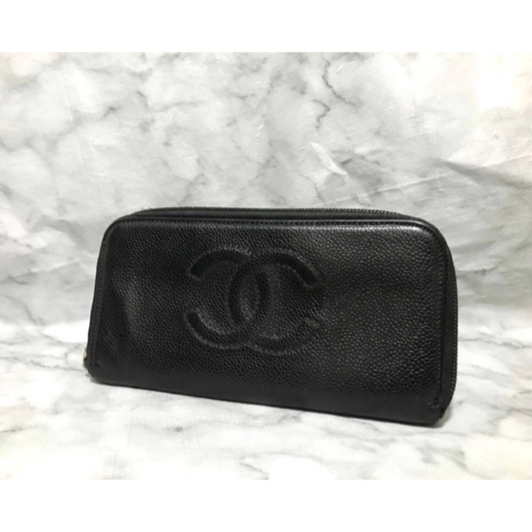 CHANEL(シャネル)のCHANEL シャネル　キャビアスキン　長財布　財布　革　シリアル　ココマーク　 レディースのファッション小物(財布)の商品写真