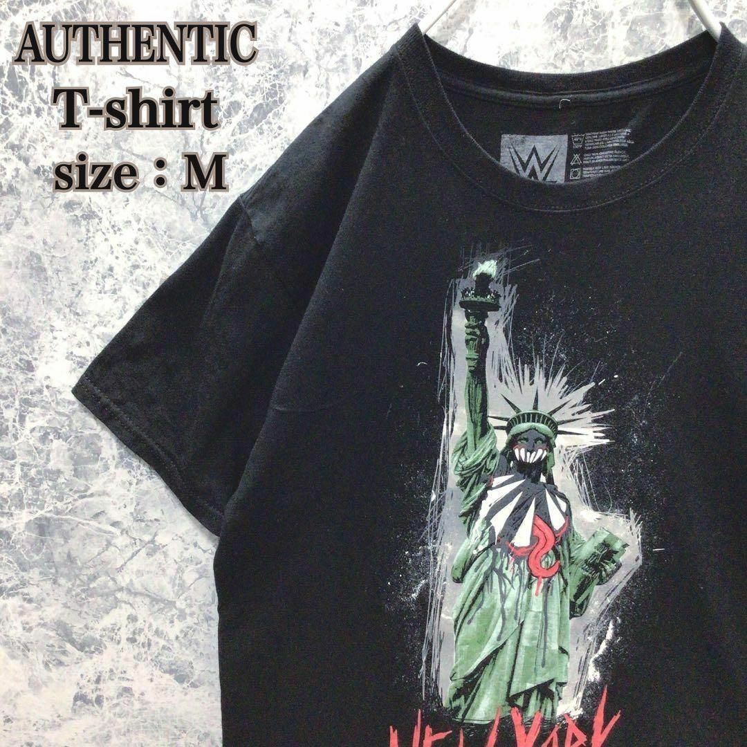 AUTHENTIC（VANS）(オーセンティック)のT26 US古着オーセンティックニューヨークROCK自由の女神半袖Tシャツ一点物 メンズのトップス(Tシャツ/カットソー(半袖/袖なし))の商品写真