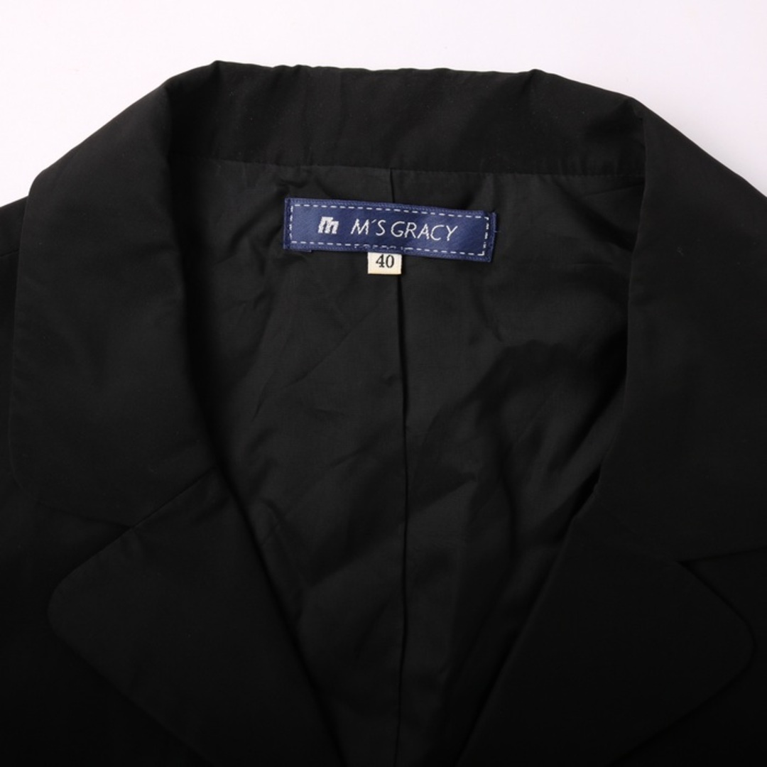 M'S GRACY(エムズグレイシー)のエムズグレイシー テーラードジャケット アウター スーツ レディース 40サイズ ブラック M'S GRACY レディースのジャケット/アウター(テーラードジャケット)の商品写真