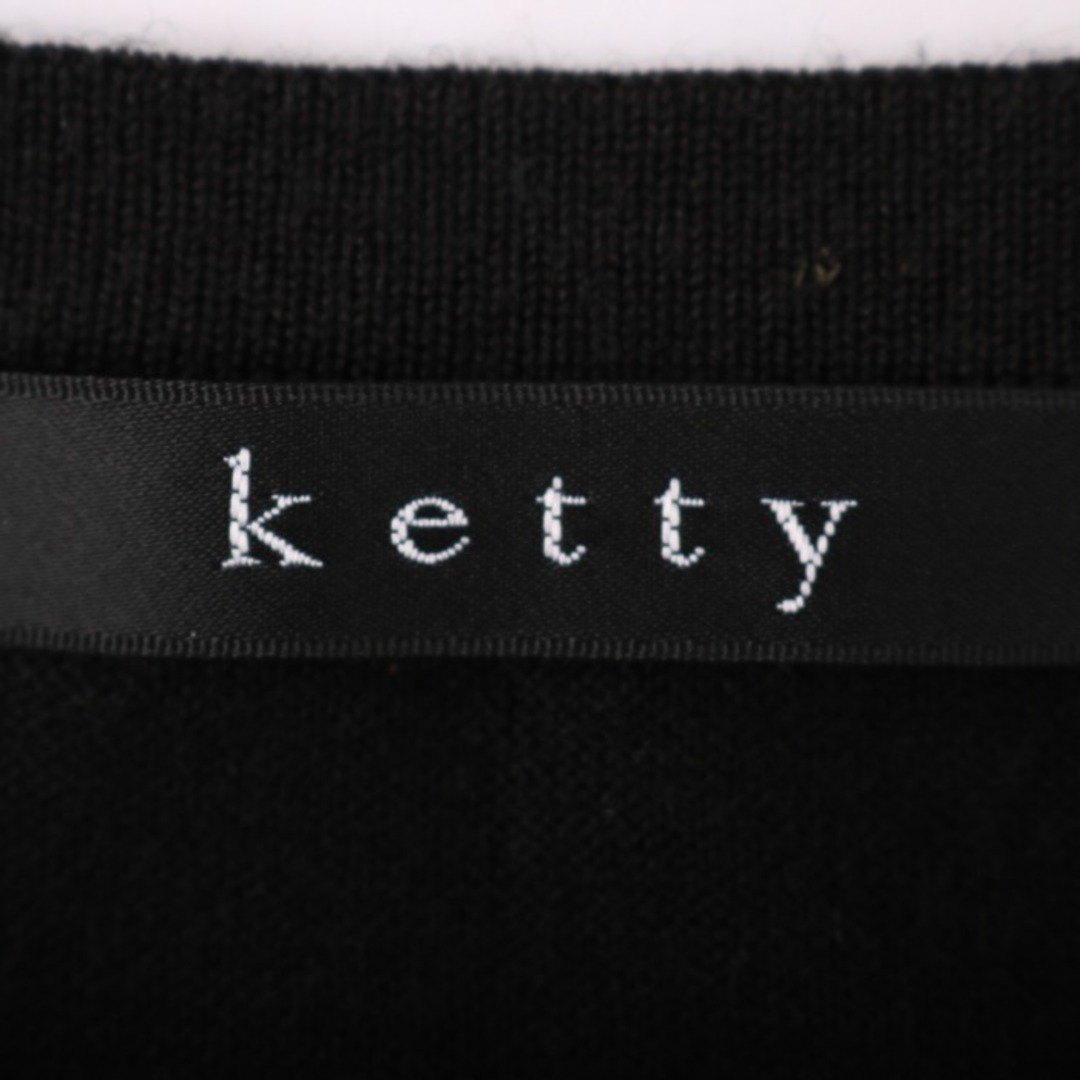 ketty(ケティ)のケティ 半袖Ｔシャツ トップス ウール混 レディース Mサイズ ブラック KETTY レディースのトップス(Tシャツ(半袖/袖なし))の商品写真