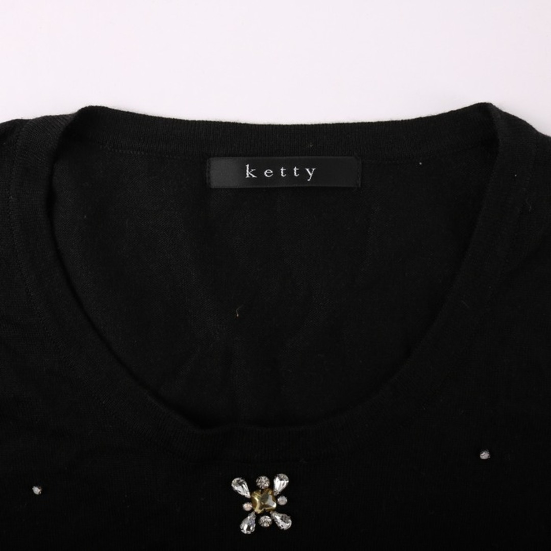 ketty(ケティ)のケティ 半袖Ｔシャツ トップス ウール混 レディース Mサイズ ブラック KETTY レディースのトップス(Tシャツ(半袖/袖なし))の商品写真