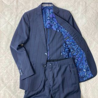 エトロ(ETRO)のETRO シルク裏地 ペイズリー柄 ストライプ メンズスーツ セットアップ(セットアップ)