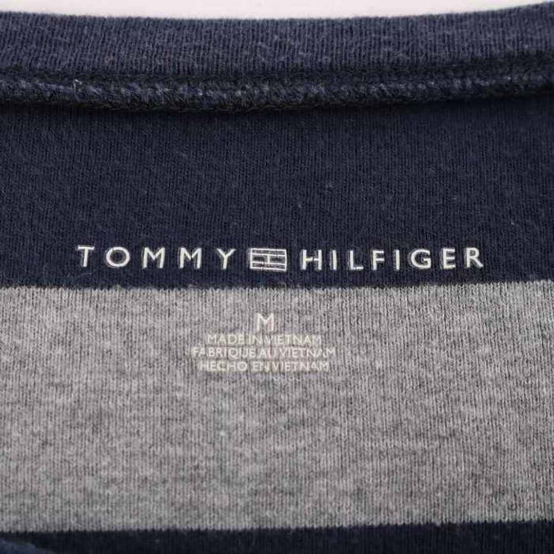 TOMMY HILFIGER(トミーヒルフィガー)のトミーヒルフィガー 長袖Ｔシャツ トップス カットソー ボーダー レディース Mサイズ ネイビー グレー TOMMY HILFIGER レディースのトップス(Tシャツ(長袖/七分))の商品写真