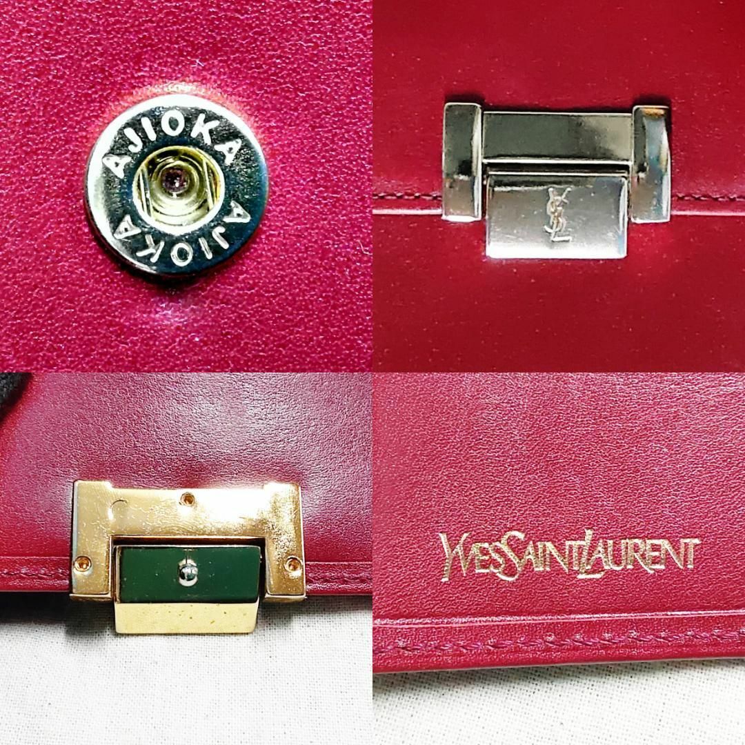 Yves Saint Laurent(イヴサンローラン)の良品 YSL イヴサンローラン 折り財布 カサンドラ 多収納 ボルドー 希少 レディースのファッション小物(財布)の商品写真