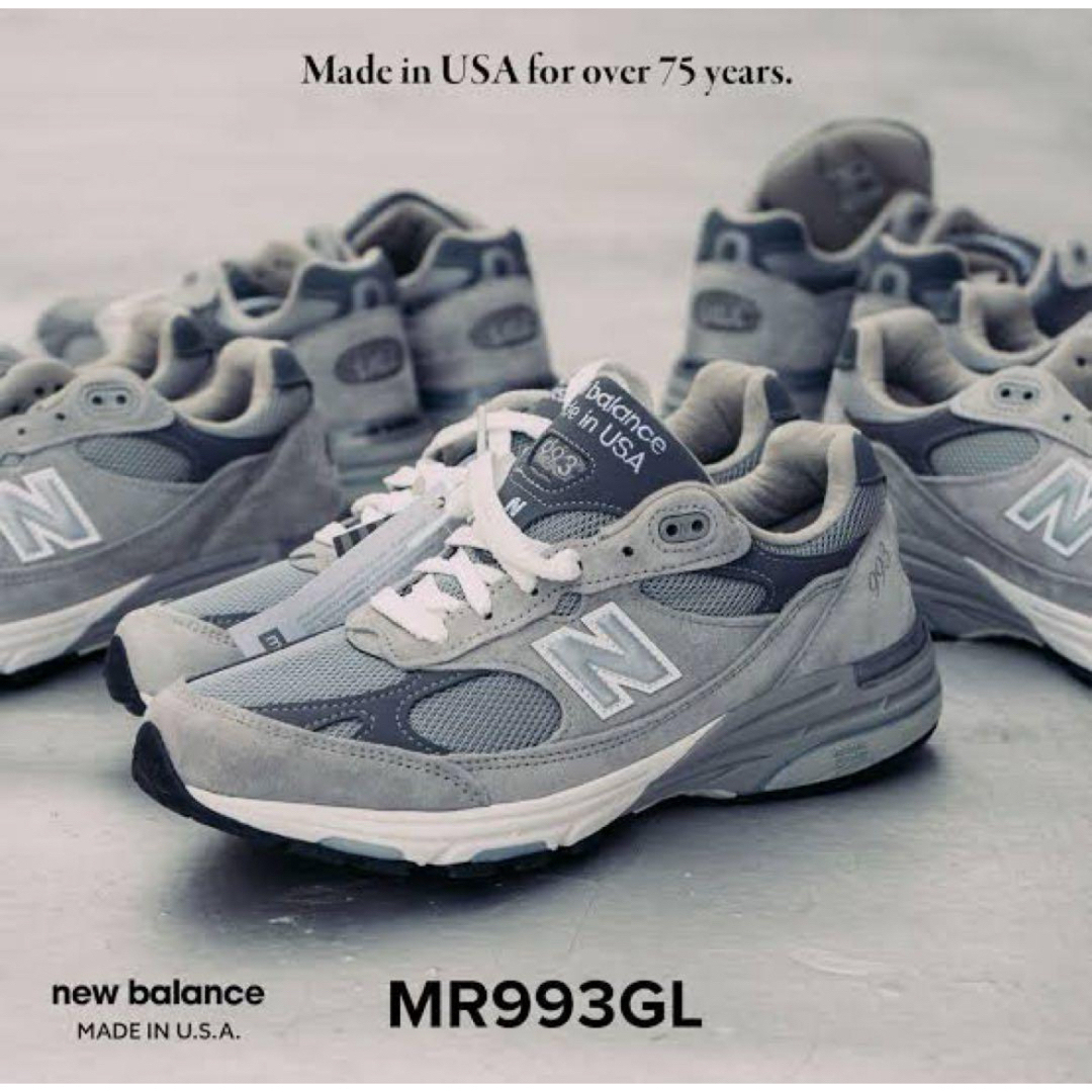 New Balance(ニューバランス)のNew Balance MR993GL Gray ニューバランス 28cm メンズの靴/シューズ(スニーカー)の商品写真