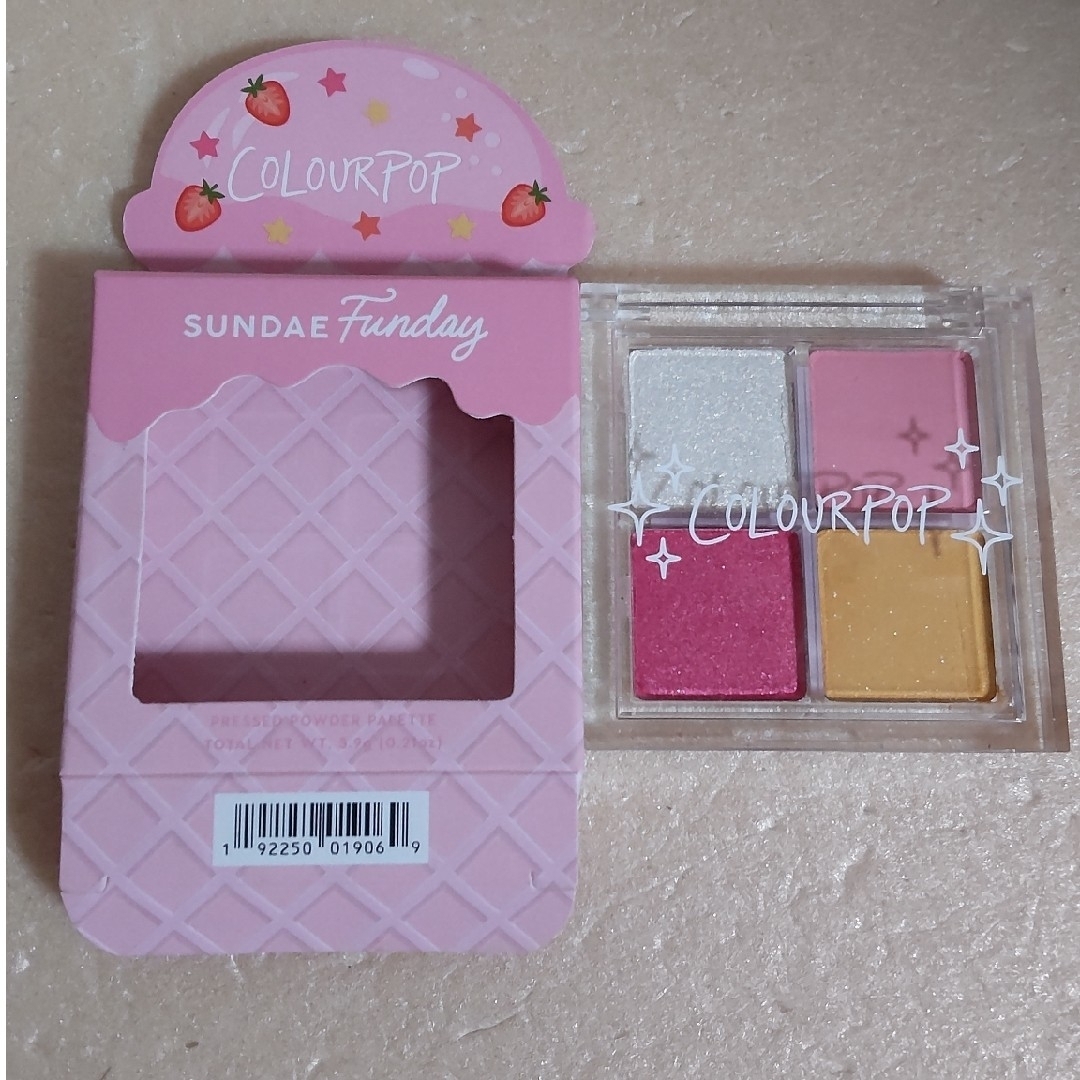 colourpop(カラーポップ)の［未使用※］カラーポップ プレスドパウダーパレットSundae Funday コスメ/美容のベースメイク/化粧品(アイシャドウ)の商品写真