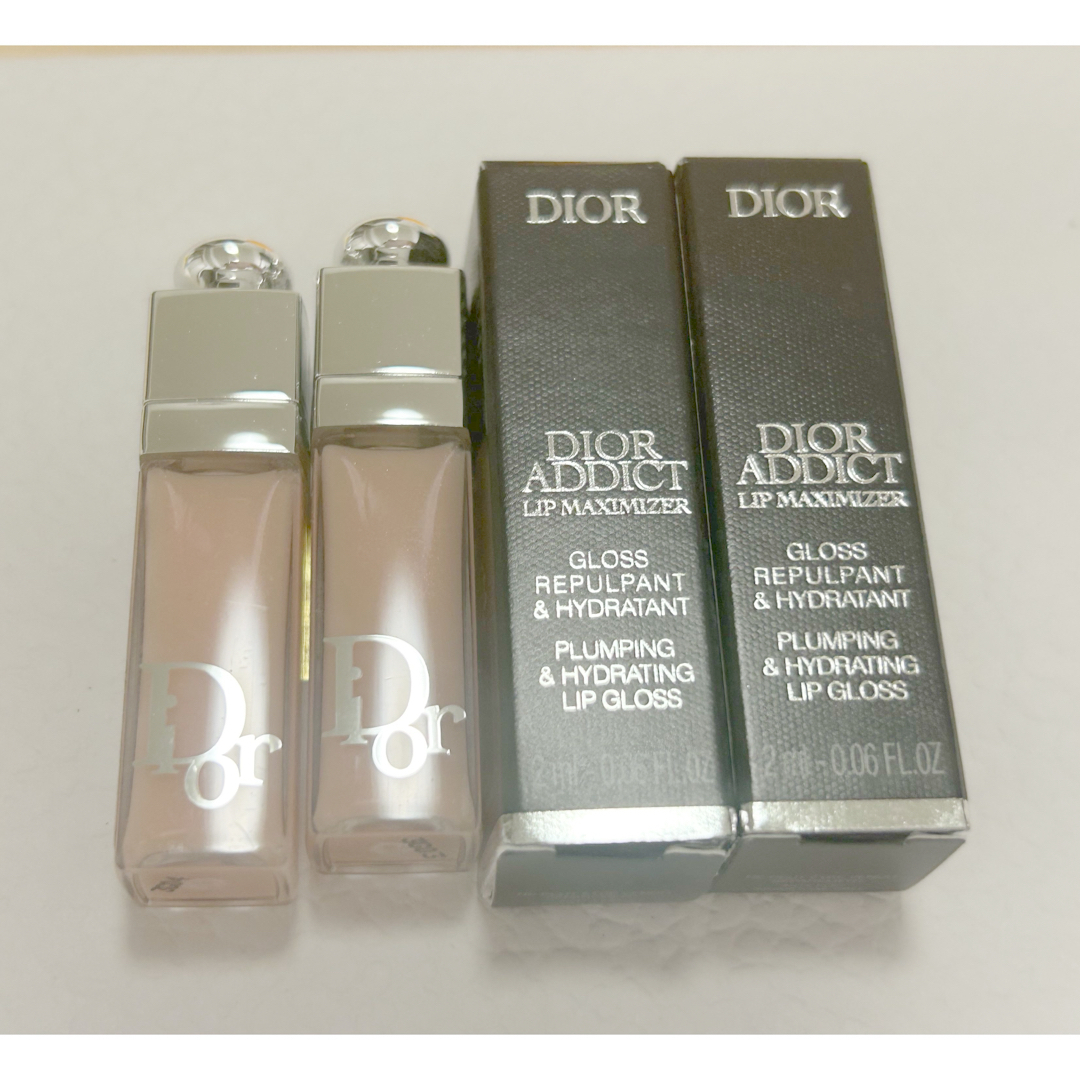 Dior(ディオール)のディオール アディクトリップマキシマイザー　001 ミニサイズ　2ml×2本  コスメ/美容のベースメイク/化粧品(リップグロス)の商品写真