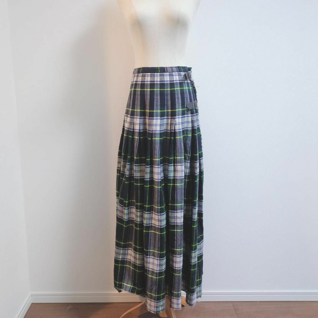 BURBERRY(バーバリー)のMC141/BURBERRYS スカート 巻き ラップ ベルト チェック柄 毛 レディースのスカート(ロングスカート)の商品写真