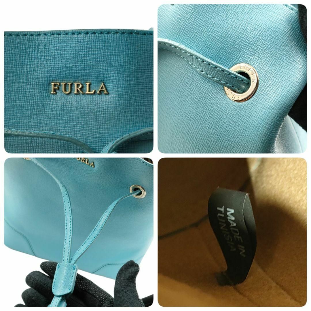 Furla(フルラ)の美品 フルラ ステイシー 巾着 2way ショルダーバッグ レザー 水色 肩掛け レディースのバッグ(ショルダーバッグ)の商品写真