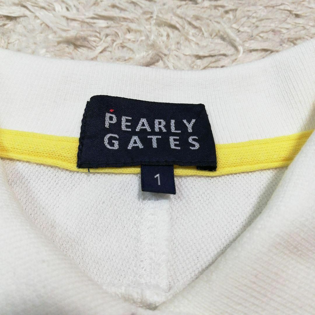PEARLY GATES(パーリーゲイツ)のパーリーゲイツ　ゴルフウェア　ポロシャツ　半袖シャツ　ロゴ　刺繍　ワッペン　M スポーツ/アウトドアのゴルフ(ウエア)の商品写真