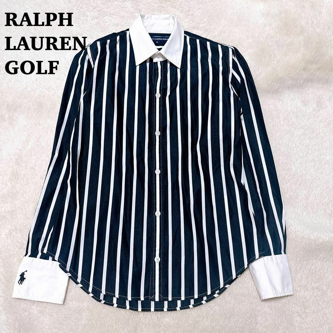 Ralph Lauren(ラルフローレン)のRALPH LAUREN GOLF ストライプシャツ　ブラック　ホワイト レディースのトップス(シャツ/ブラウス(長袖/七分))の商品写真