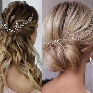 １枚ワンピにサラッと効かせる♪ヘアアクセ髪飾り＆ピアス２点セット★czクリスタル(その他)