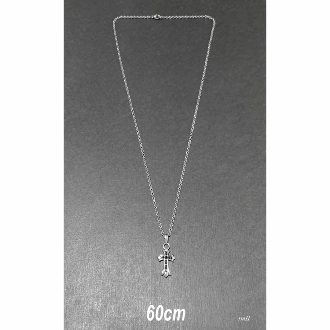 【キュービックジルコニアクロス ネックレス 60cm】クロムハーツ好きに♪ メンズのアクセサリー(ネックレス)の商品写真