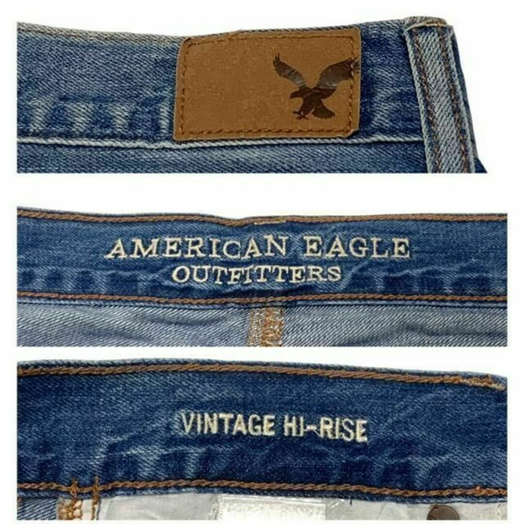 American Eagle(アメリカンイーグル)のアメリカンイーグル ビンテージ ハイライズ ダメージ加工 US4 ショート レディースのパンツ(デニム/ジーンズ)の商品写真