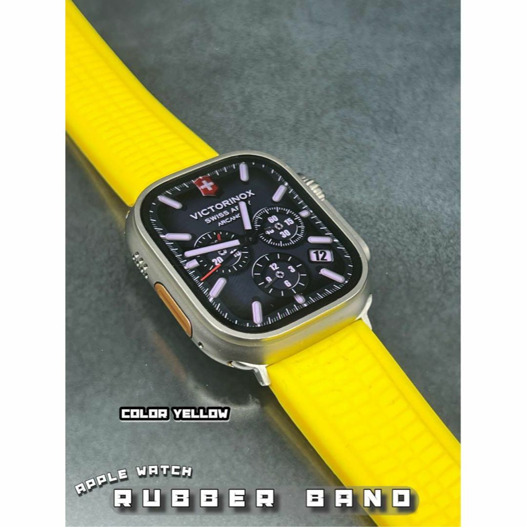 Apple Watch(アップルウォッチ)のアップルウォッチ ワイド幅 イエロー ラバーベルト メンズの時計(ラバーベルト)の商品写真