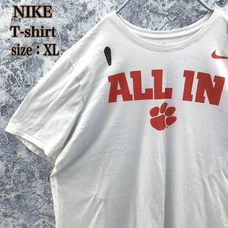 ナイキ(NIKE)のT41 US古着ナイキデカセンターロゴスウォッシュロゴアニマル柄半袖Tシャツ薄手(Tシャツ/カットソー(半袖/袖なし))