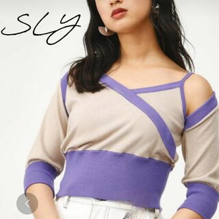 SLY - 【新品タグ付き】SLY スライ　ニット　薄手　アシメントリー　ベージュ　サイズ2