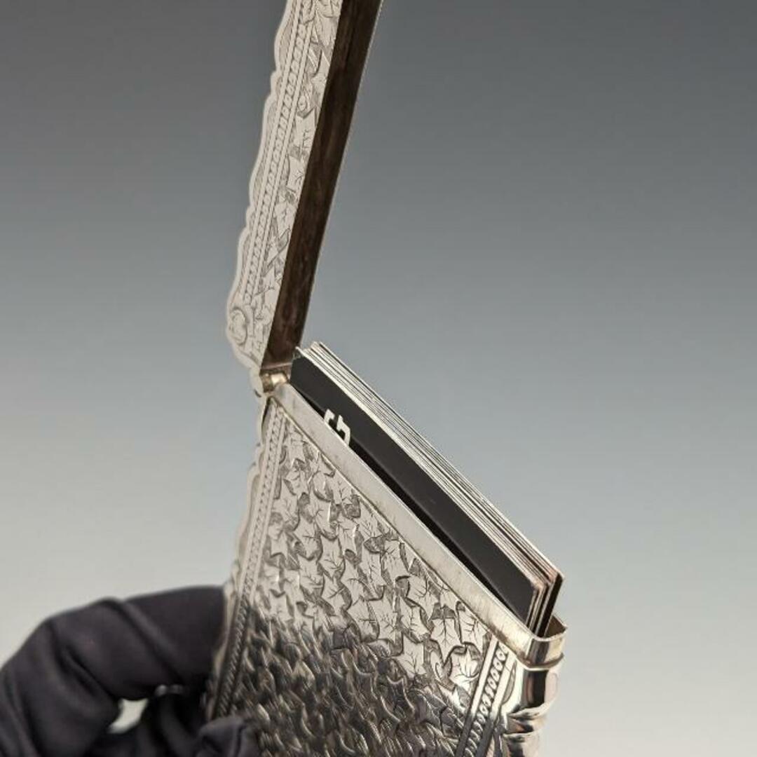 1883年 英国アンティーク 純銀製カードケース 47g George Unite エンタメ/ホビーの美術品/アンティーク(金属工芸)の商品写真
