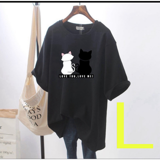 猫ちゃん Tシャツ 半袖 新品 ブラック(Tシャツ(半袖/袖なし))