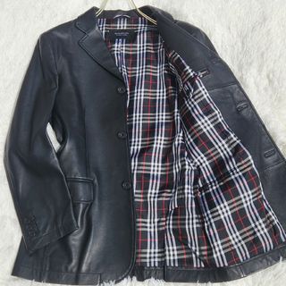 バーバリーブラックレーベル(BURBERRY BLACK LABEL)の極美品✨バーバリーブラックレーベル　テーラードジャケット ラムレザー ノバチェッ(テーラードジャケット)