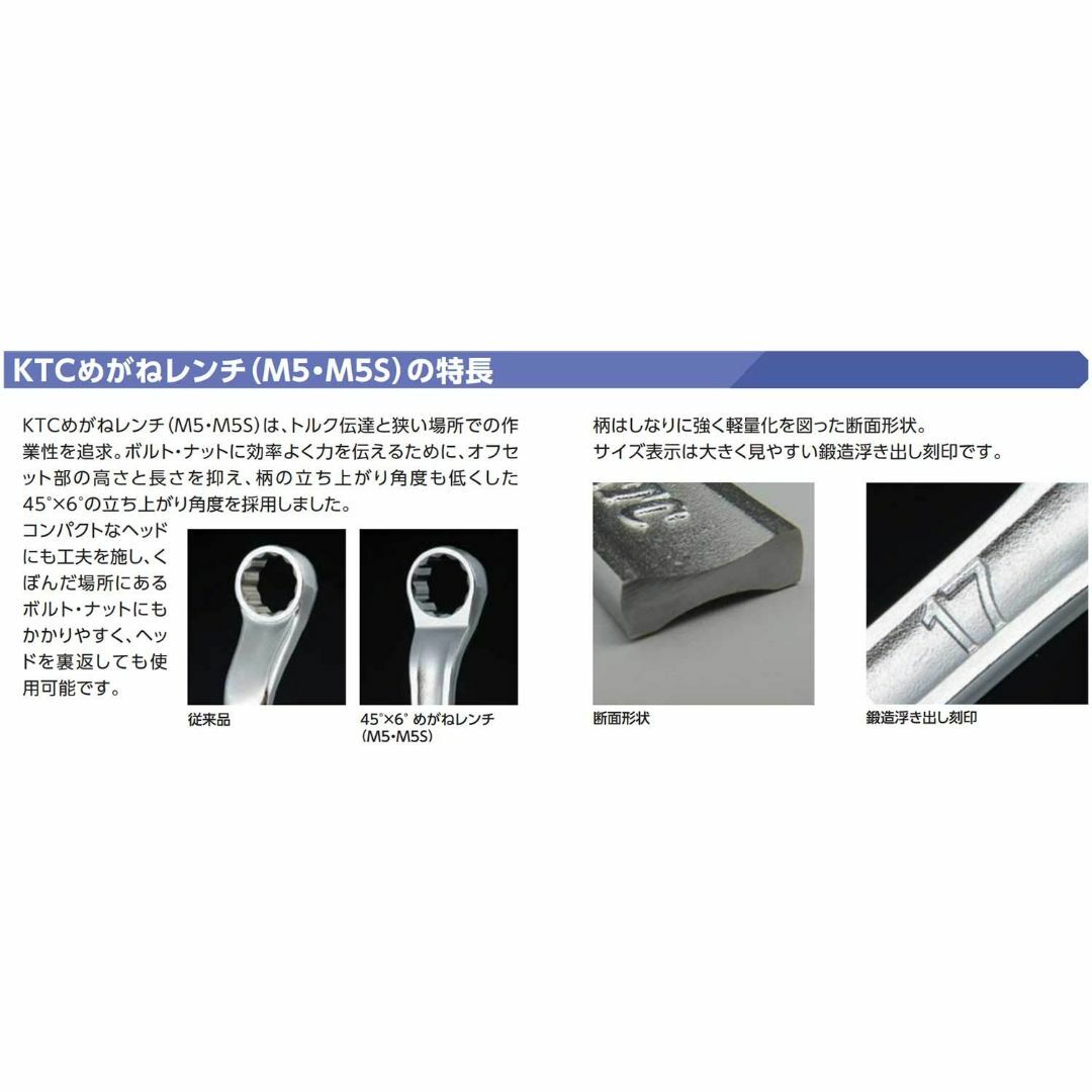 京都機械工具(KTC) 超ロングストレートメガネレンチセット M1603 シルバ その他のその他(その他)の商品写真