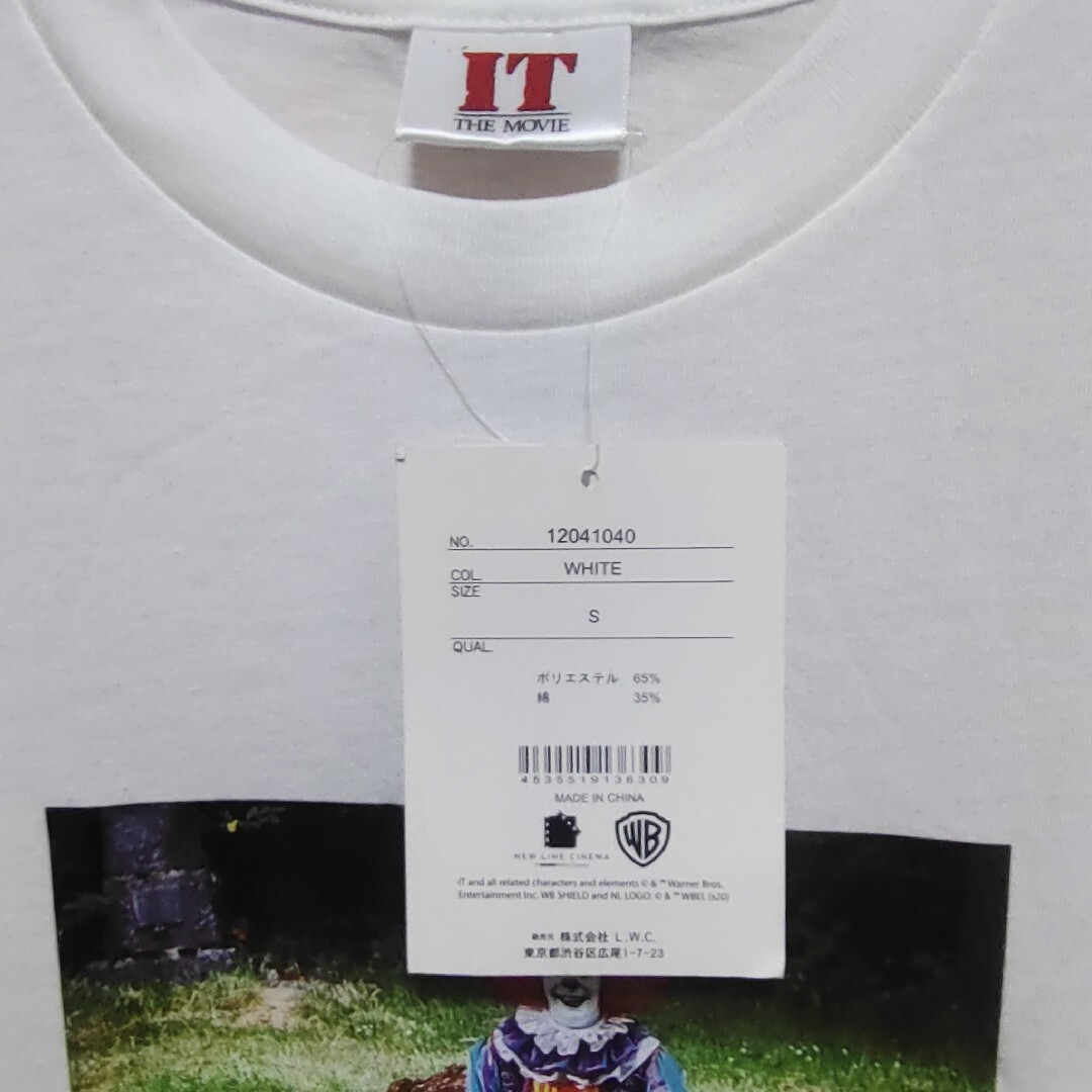 【新品】映画 イット IT Tシャツ 長袖 ロンT S ホワイト ピエロ メンズのトップス(Tシャツ/カットソー(七分/長袖))の商品写真