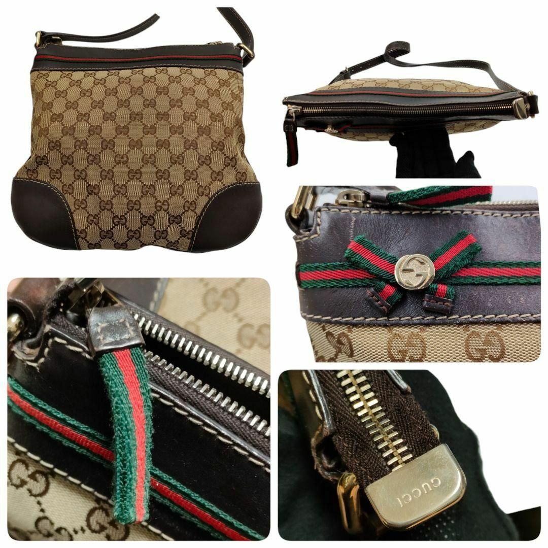Gucci(グッチ)の稀少 グッチ リボン シェリーライン GGキャンバス ショルダーバッグ 肩掛け レディースのバッグ(ショルダーバッグ)の商品写真