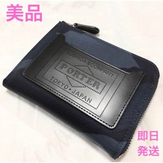 PORTER - 【美品☆】PORTER　カモフラ　財布　ネイビー　ラウンドジップ　ポーター