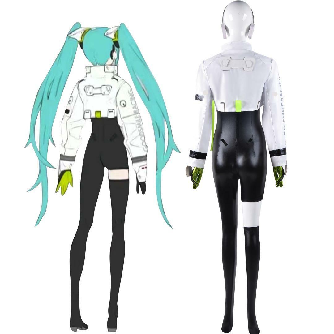 初音ミクコスプレ服　レーシングカー 初音ウィッグ付き　コスプレ服 f409 エンタメ/ホビーのコスプレ(衣装一式)の商品写真