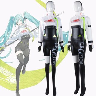 初音ミクコスプレ服　レーシングカー 初音ウィッグ付き　コスプレ服 f409(衣装一式)