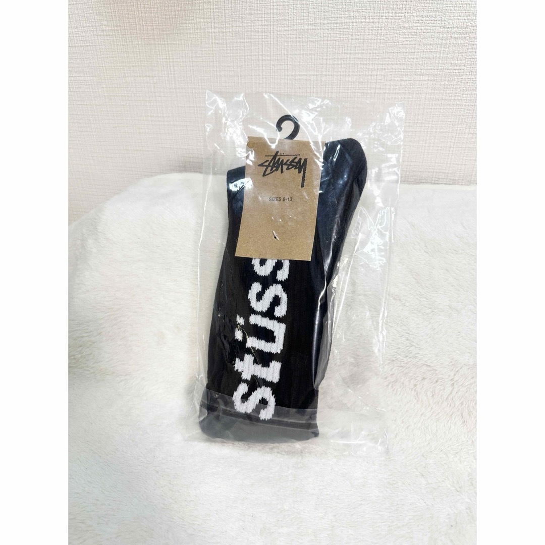 STUSSY(ステューシー)のSTUSSY  ステューシー　ロゴ　靴下　ソックス　黒　ブラック メンズのレッグウェア(ソックス)の商品写真