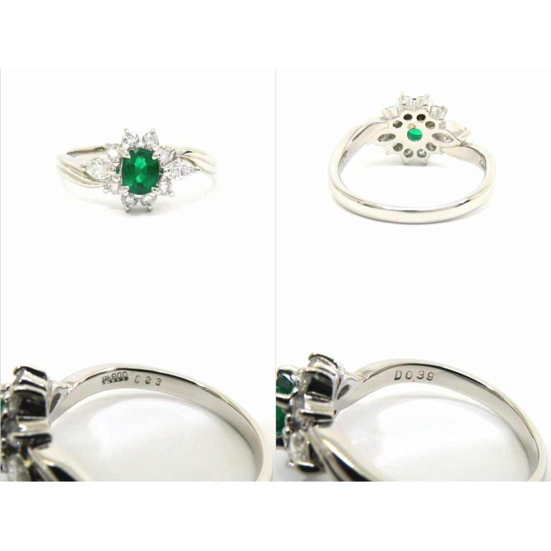 【新着】Pt900 エメラルド0.33ct ダイヤモンド0.39ct #11 リング 【池袋店】【中古】 レディースのアクセサリー(リング(指輪))の商品写真