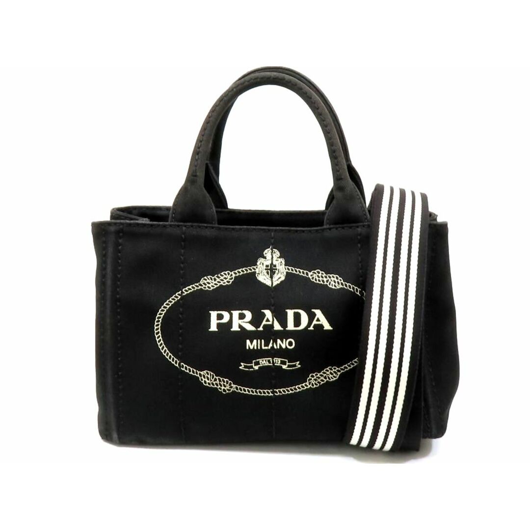 PRADA(プラダ)の【新着】プラダ 1BG439 キャンバス ブラック/タルコホワイト カナパ 2wayバッグ【池袋店】【中古】 レディースのバッグ(その他)の商品写真