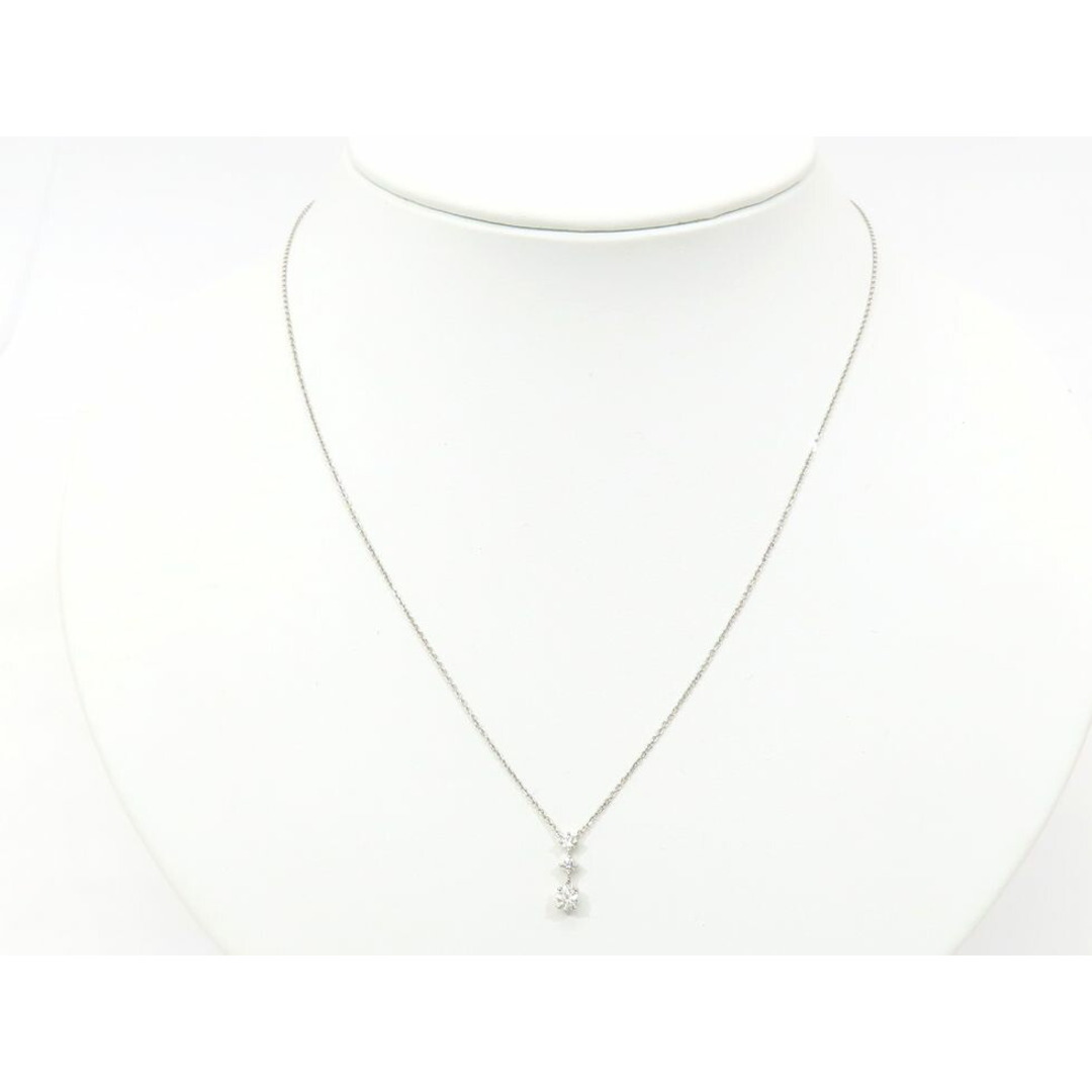 4℃(ヨンドシー)の【新着】4℃ 111743125018 Pt850 ダイヤモンド0.168ct（F/SI-2/EX） スリーストーン ネックレス 【池袋店】【中古】 レディースのアクセサリー(ネックレス)の商品写真