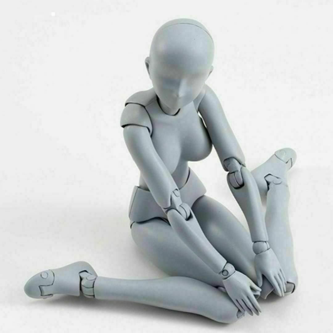 デッサン人形　女性　グレー デラックスセット デッサンモデル 人体模型 エンタメ/ホビーのアート用品(その他)の商品写真
