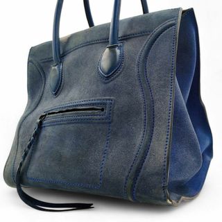 セリーヌ(celine)のセリーヌ ラゲージ ファントム トートバッグ スエード ブルー 肩掛け ブルー系(トートバッグ)